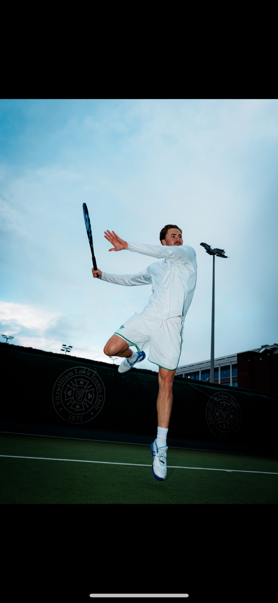 Athlete playing tennis